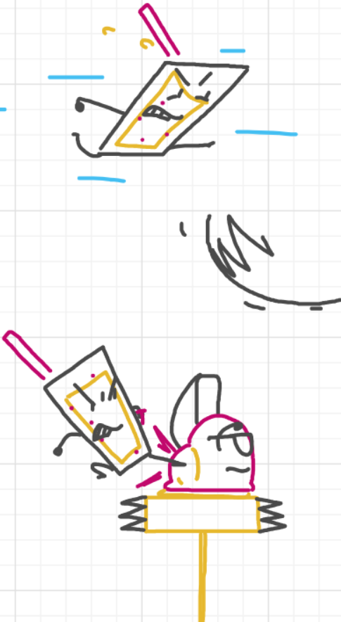 A panel from Running Duos, episode four of the Board Boards object show by Furretwalk/WalkingFurret.